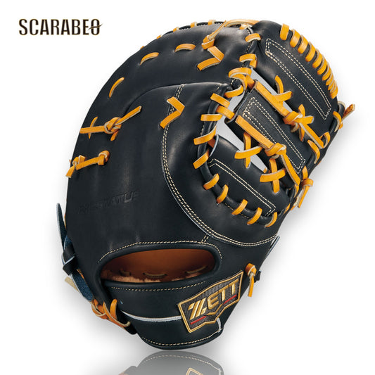ゼット 野球 硬式 ファーストミット プロステイタス SE BPROF233SQ ZETT 一塁手用 高校野球対応 コユニ 小指2本入れ 日本製 Nブラック オークブラウン bprof233sq-1936na