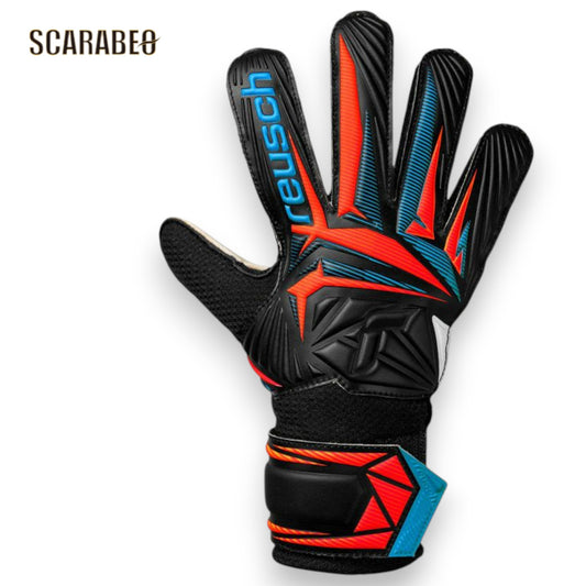 reusch ロイシュ キーパーグローブ アトラクト ソリッド ジュニア 5662515-7090 ブラック/アクアブルー GK 子供用 ゴールキーパー 手袋 5662515-7090