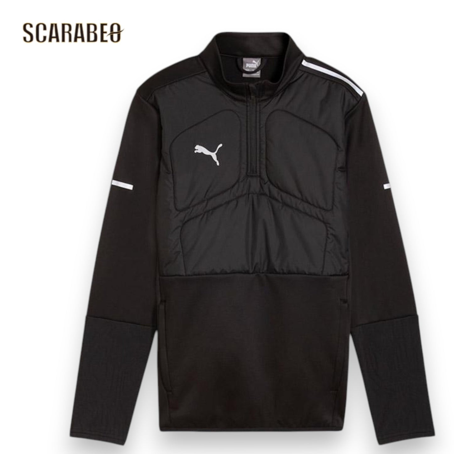 プーマ PUMA ジュニア トレーニングトップ INDIVIDUAL WINTERIZED 1/4 トップ JR サッカー フットサル 長袖 防寒 ウォーム プーマブラック 659847