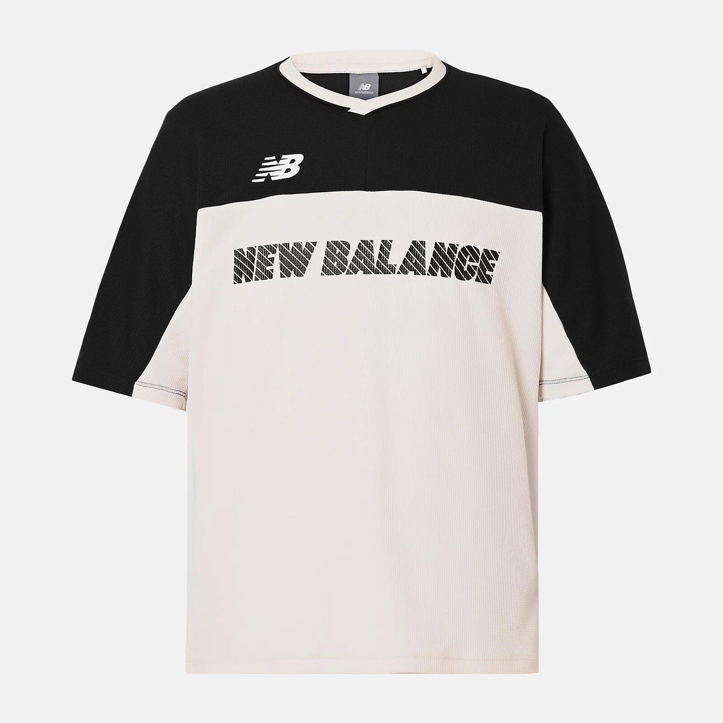 ニューバランス New Balance Black Out ポリワッフル ショートスリーブシャツ SEA SALT メンズ サッカー フットサル トレーニング 半袖 Tシャツ 吸汗速乾 amt55259-sst