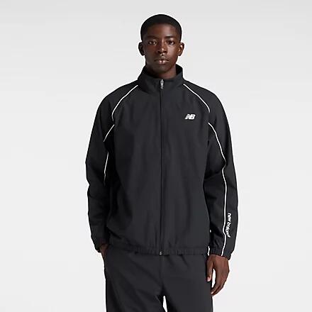 ニューバランス ウーブントラックジャケット 裏トリコット起毛 メンズ レディース 長袖 NB DRY 速乾 ストレッチ 3シーズン対応 トレーニングジャケット amj53171-bk