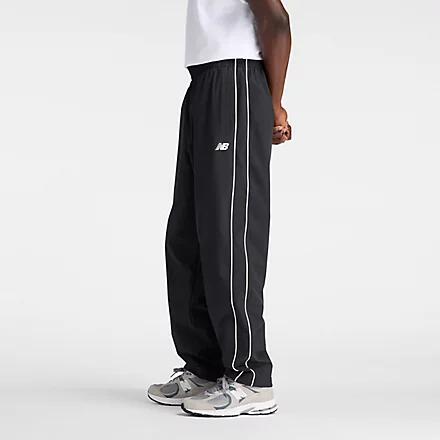ウーブントラックパンツ 裏トリコット起毛 NB DRY 速乾 ストレッチ ストレートパンツ メンズ レディース 3シーズン対応 トレーニングパンツ amp53174-bk
