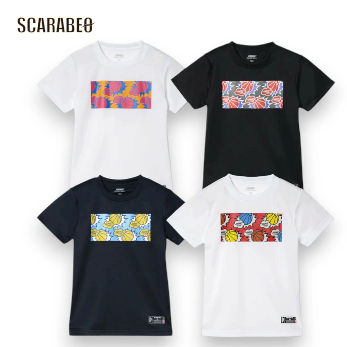 BIKE バイク ジュニア プラクティスTシャツ COMICS BK6713 ミニバス バスケットボール 子供 吸汗速乾 半袖 130-160cm bk6713