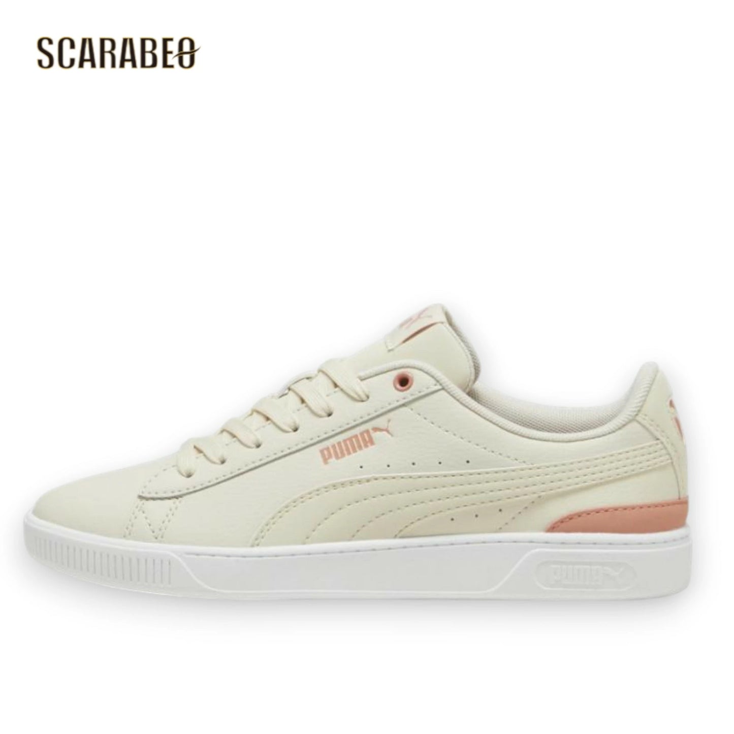 PUMA プーマ ビッキー V3 レザー レディース スニーカー クラシック レザー 383115 ベージュ×ピンク 383115-17