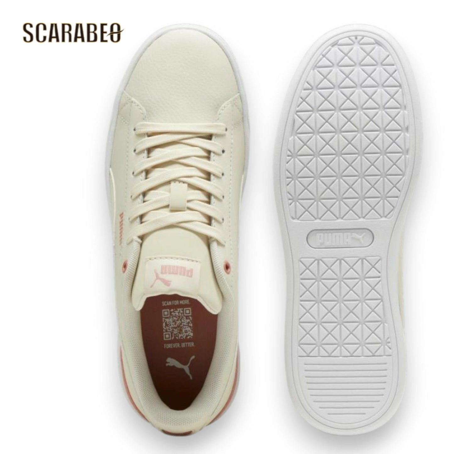 PUMA プーマ ビッキー V3 レザー レディース スニーカー クラシック レザー 383115 ベージュ×ピンク 383115-17