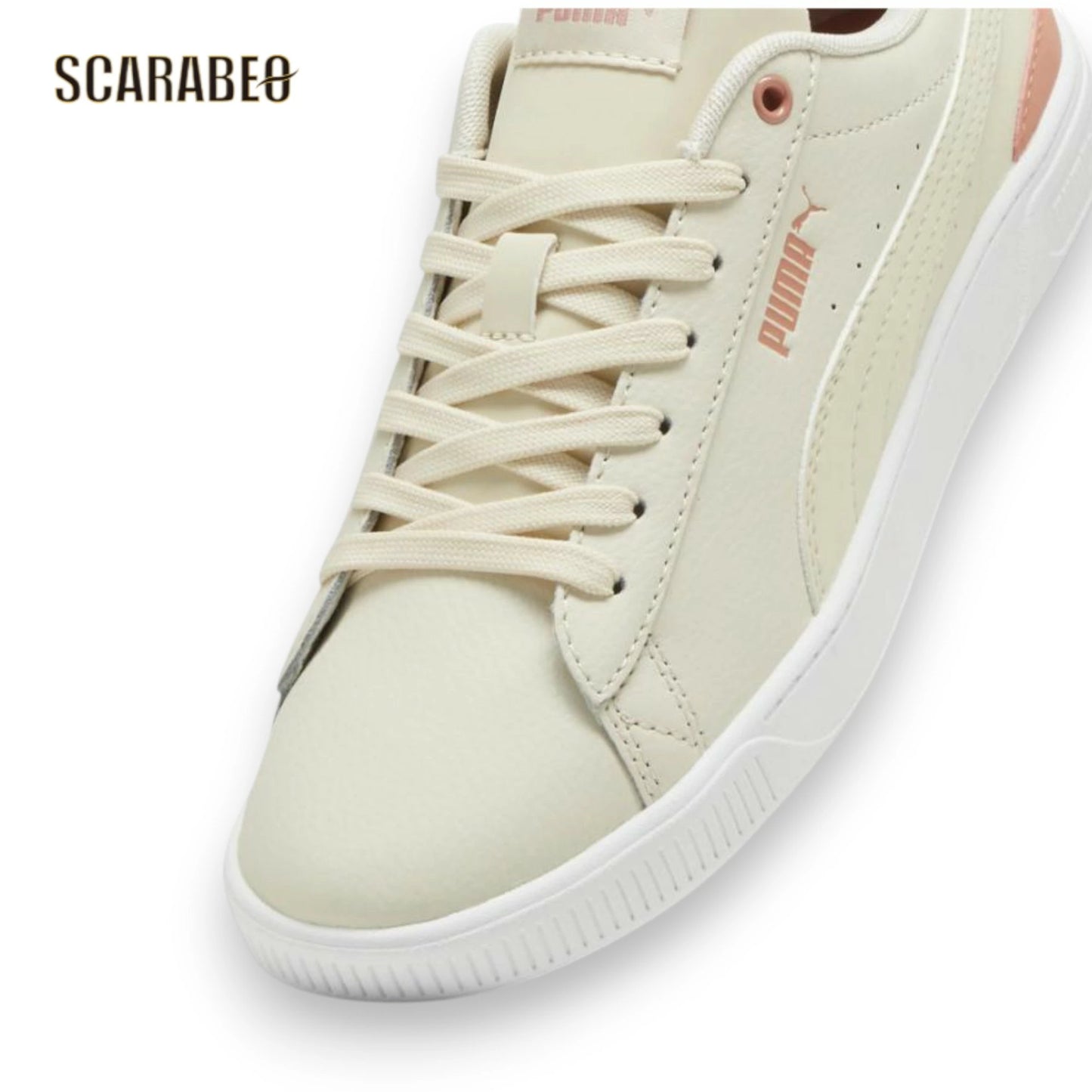 PUMA プーマ ビッキー V3 レザー レディース スニーカー クラシック レザー 383115 ベージュ×ピンク 383115-17