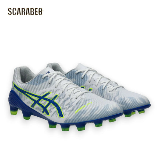 asics アシックス DS LIGHT ACROS 3 ホワイト/アシックスブルー 1101A070-105 サッカースパイク 土 人工芝 天然芝対応 1101a070-105