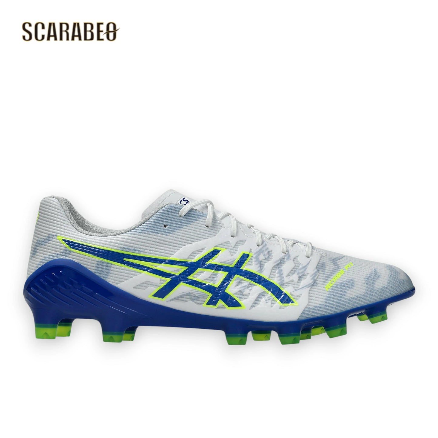 asics アシックス DS LIGHT ACROS 3 ホワイト/アシックスブルー 1101A070-105 サッカースパイク 土 人工芝 天然芝対応 1101a070-105