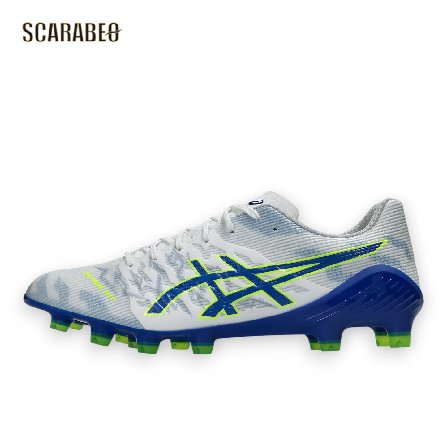 asics アシックス DS LIGHT ACROS 3 ホワイト/アシックスブルー 1101A070-105 サッカースパイク 土 人工芝 天然芝対応 1101a070-105