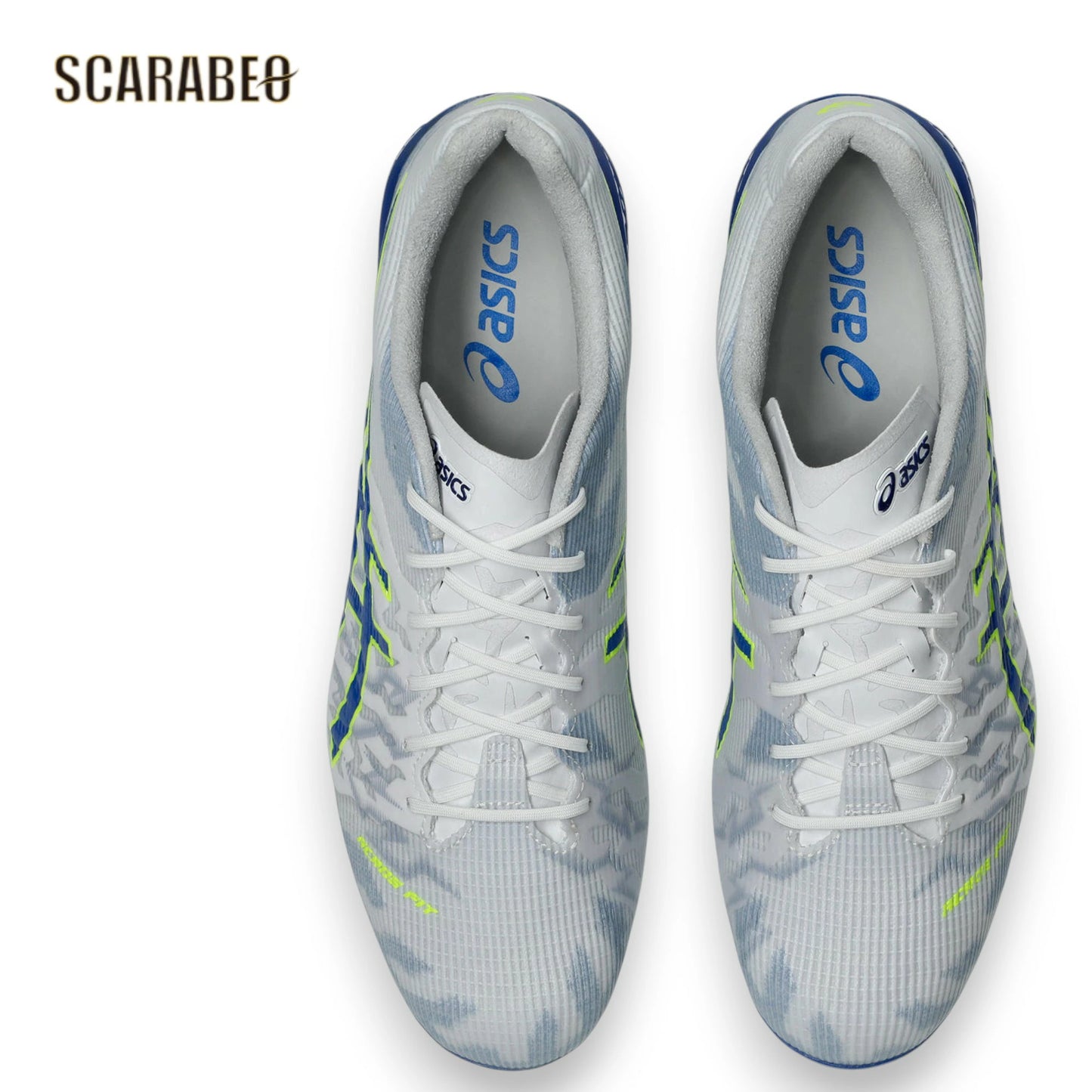 asics アシックス DS LIGHT ACROS 3 ホワイト/アシックスブルー 1101A070-105 サッカースパイク 土 人工芝 天然芝対応 1101a070-105