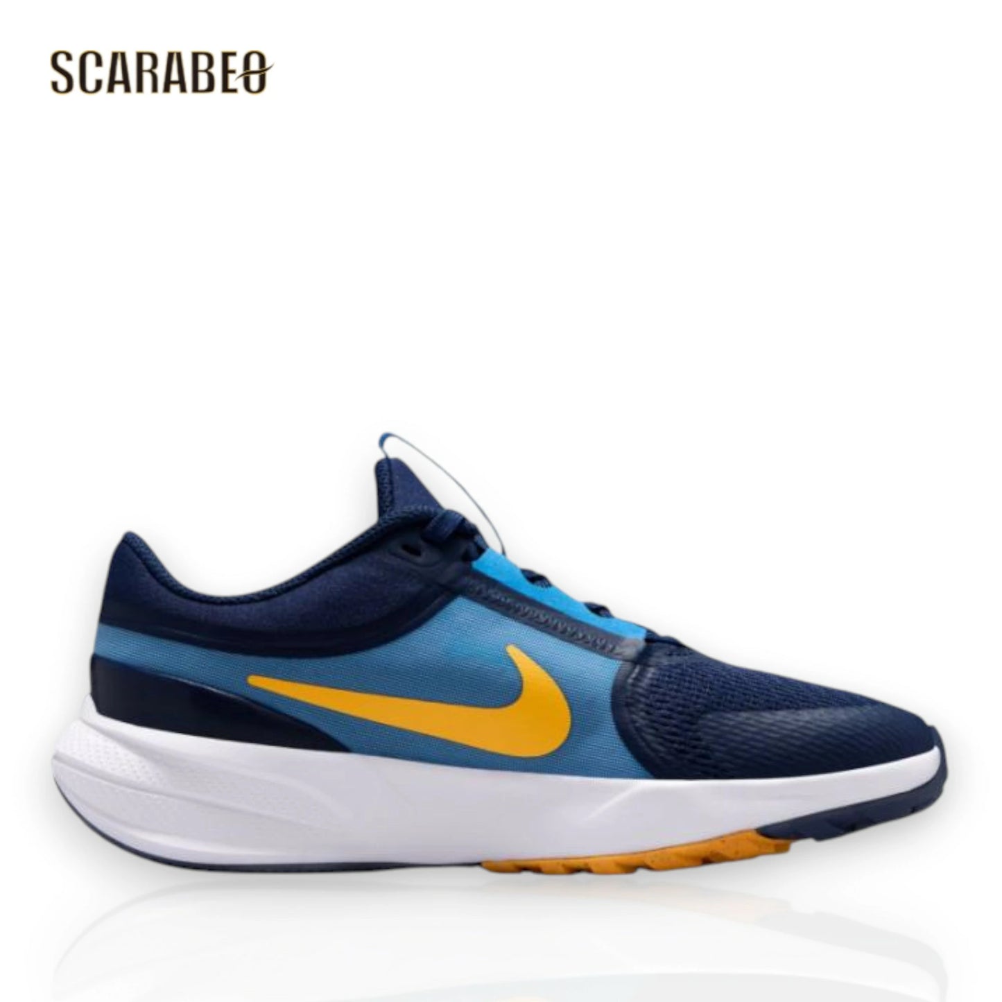 ナイキ スター ランナー 5 GS HF7004-403 ジュニア キッズ スニーカー NIKE 子供靴 ランニングシューズ ネイビー×オレンジ hf7004-403