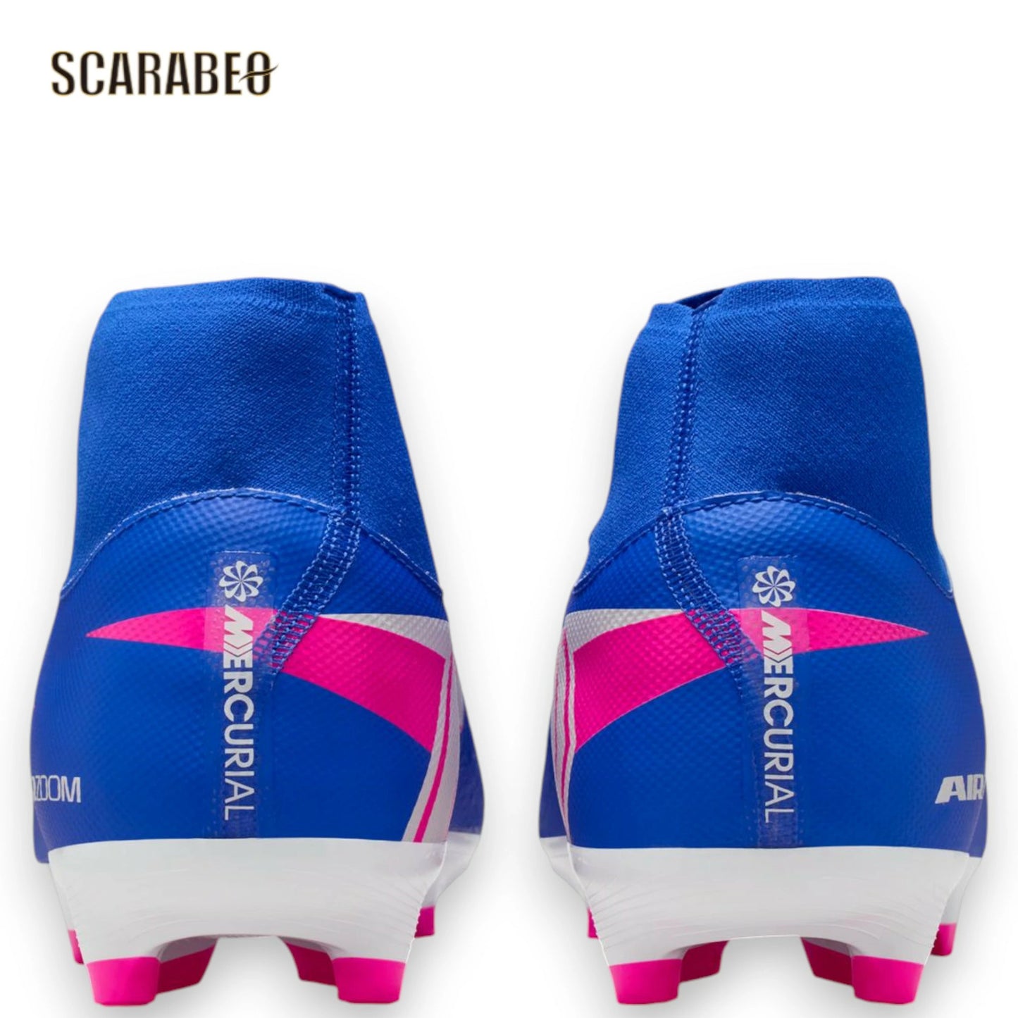 ナイキ ズーム マーキュリアル スーパーフライ 10 アカデミー FG/MG NIKE fq1456-446 レーサーブルー×ホワイト メンズ サッカースパイク ハイカット 天然芝 人工芝 fq1456-446