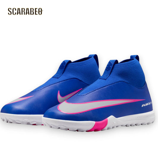 NIKE ナイキ JR ズーム スーパーフライ 10 アカデミー TF THE ATTACK PACK FQ8310-446 レーサーブルー×ホワイト ジュニア サッカー トレーニングシューズ ターフ用 fq8310-446