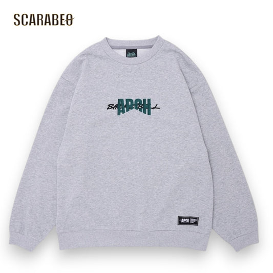 Arch rise up sweat crewneck グレー アーチ バスケ スウェット クルーネック 裏パイル メンズ ライフスタイル タウンユース T725-117 t725-117