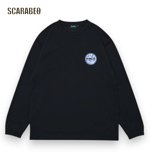 Arch leopard block logo L/S tee DRY ブラック アーチ バスケ 長袖Tシャツ ロンT 吸汗速乾 軽量 ライフスタイル T325-133 t325-133