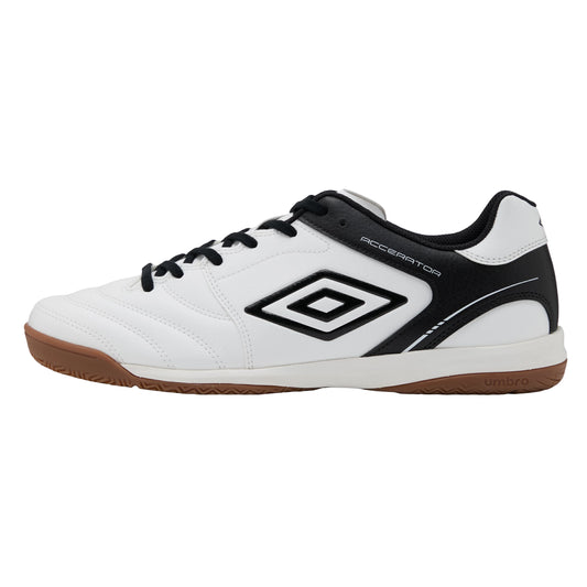 アンブロ アクセレイター サラ WIDE IN umbro ACCERATOR フットサルシューズ インドア 室内用 幅広 ワイド WHITE/BLACK/BLACK uf6scsf2m