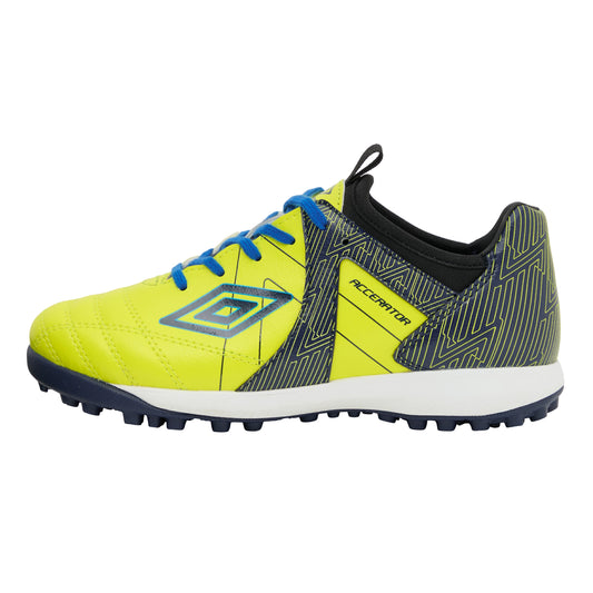 umbro アンブロ アクセレイター TR JR WIDE UF6SCST1J ジュニア サッカー トレーニングシューズ ワイド 幅広 ターフ 人工芝 YLNV イエロー×ネイビー uf6scst1j
