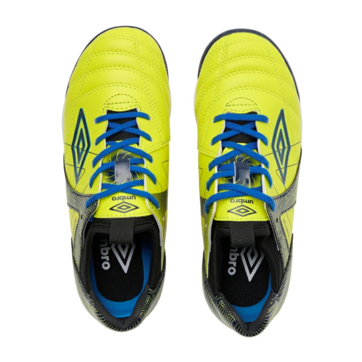 umbro アンブロ アクセレイター TR JR WIDE UF6SCST1J ジュニア サッカー トレーニングシューズ ワイド 幅広 ターフ 人工芝 YLNV イエロー×ネイビー uf6scst1j