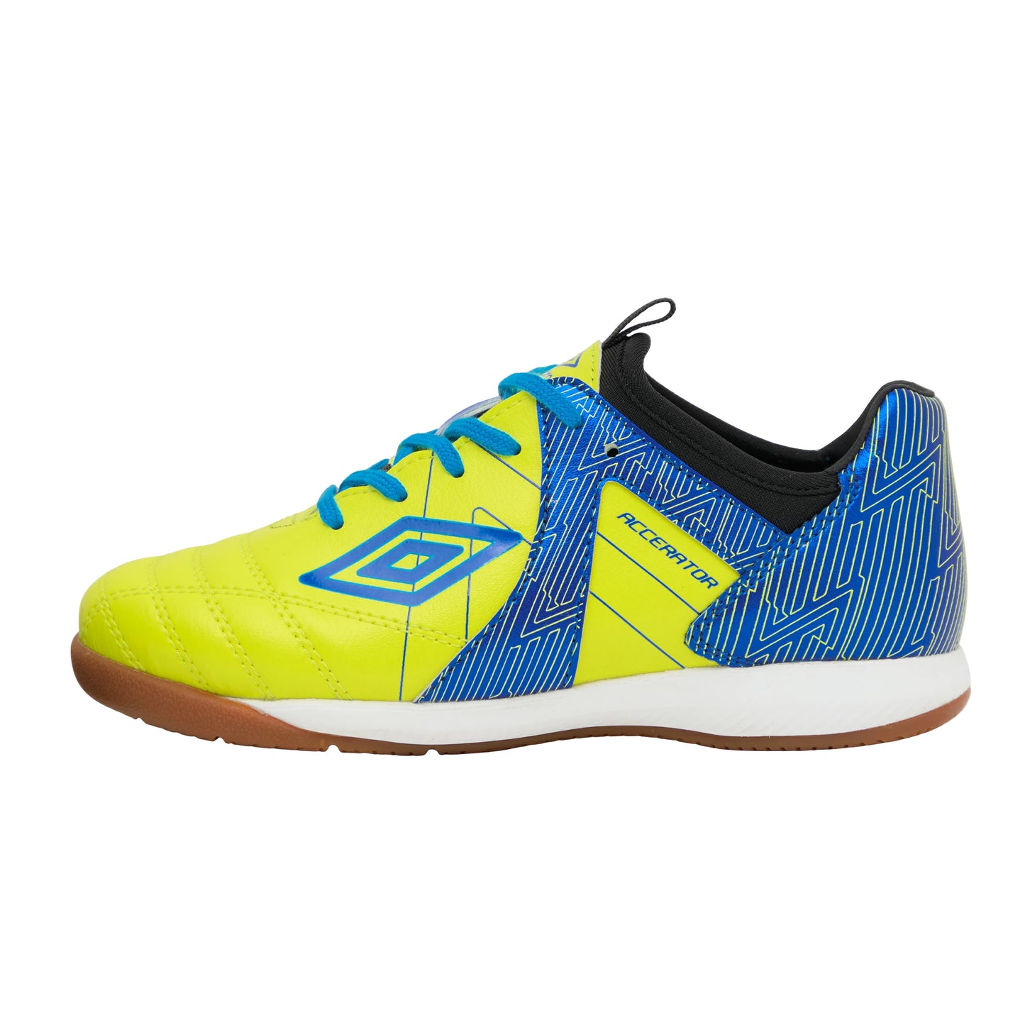 umbro アンブロ アクセレイター TR JR WIDE IN ジュニア サッカー インドアシューズ ワイド 幅広 体育館 フットサル対応 YLBL イエロー×ブルー uf6scsf1j