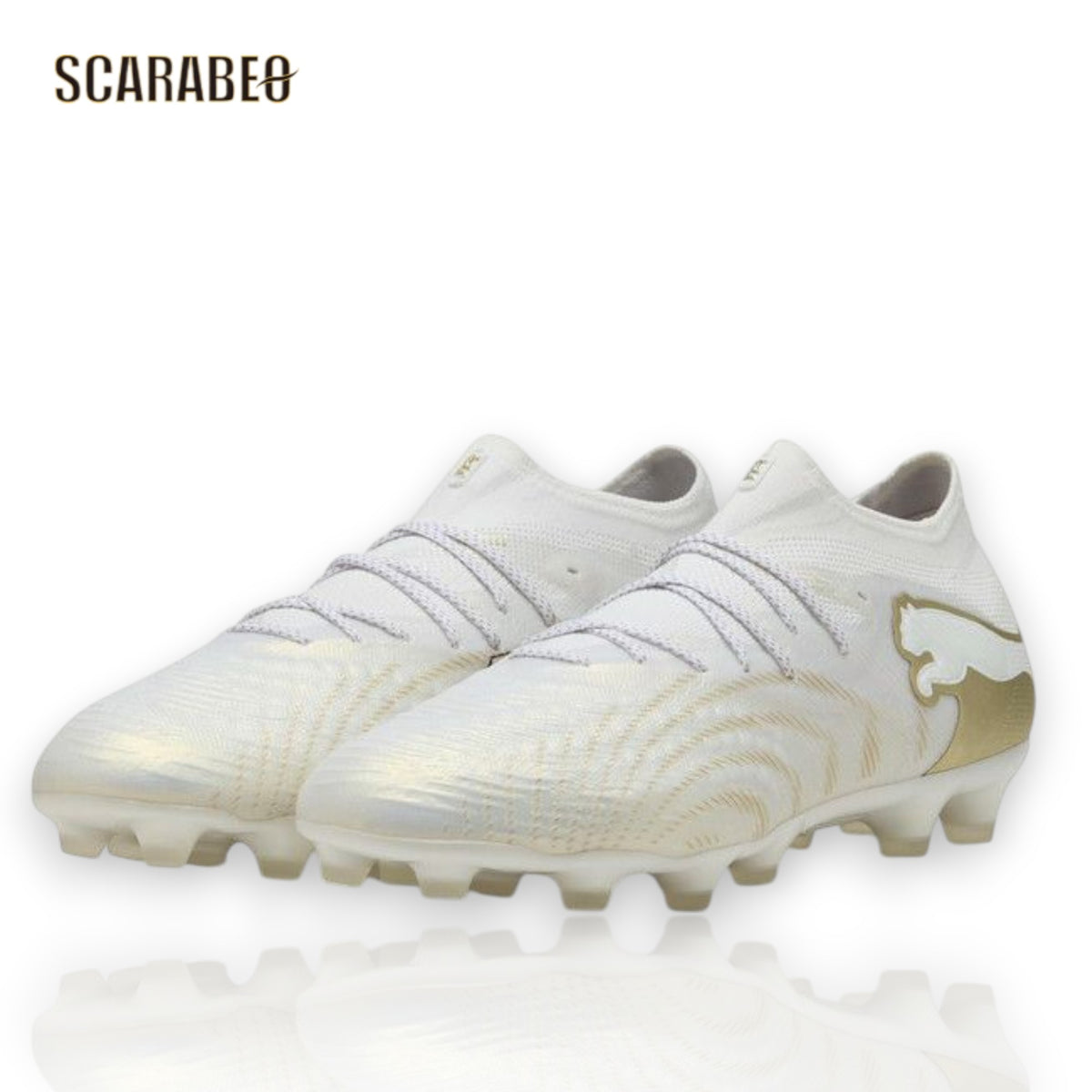 PUMA プーマ フューチャー 9 アルティメット HG/AG 108898-04 サッカースパイク メンズ WHITE PACK 天然芝 人工芝 土対応 ホワイト ゴールド 26SS 108898-04