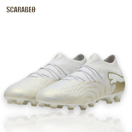 PUMA プーマ フューチャー 9 アルティメット HG/AG 108898-04 サッカースパイク メンズ WHITE PACK 天然芝 人工芝 土対応 ホワイト ゴールド 26SS 108898-04