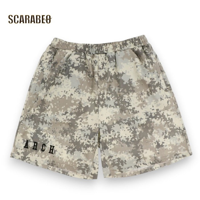 Arch アーチ overlap camo shorts シルバー×ホワイト バスケットボール ハーフパンツ b124-106