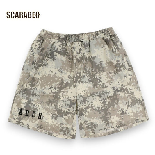 Arch アーチ overlap camo shorts シルバー×ホワイト バスケットボール ハーフパンツ b124-106