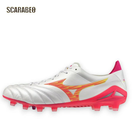 ミズノ モレリアネオIV JAPAN 64 スーパーホワイトパール×ピンク サッカースパイク 固定式 天然皮革 日本製 BLAZING FLAIR PACK トップモデル p1ga263064