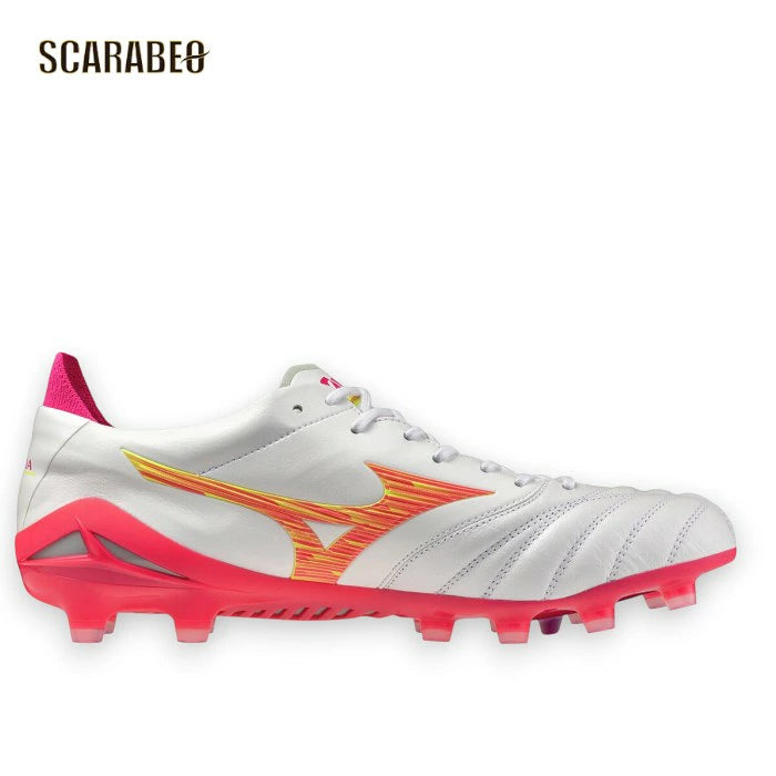 ミズノ モレリアネオIV JAPAN 64 スーパーホワイトパール×ピンク サッカースパイク 固定式 天然皮革 日本製 BLAZING FLAIR PACK トップモデル p1ga263064