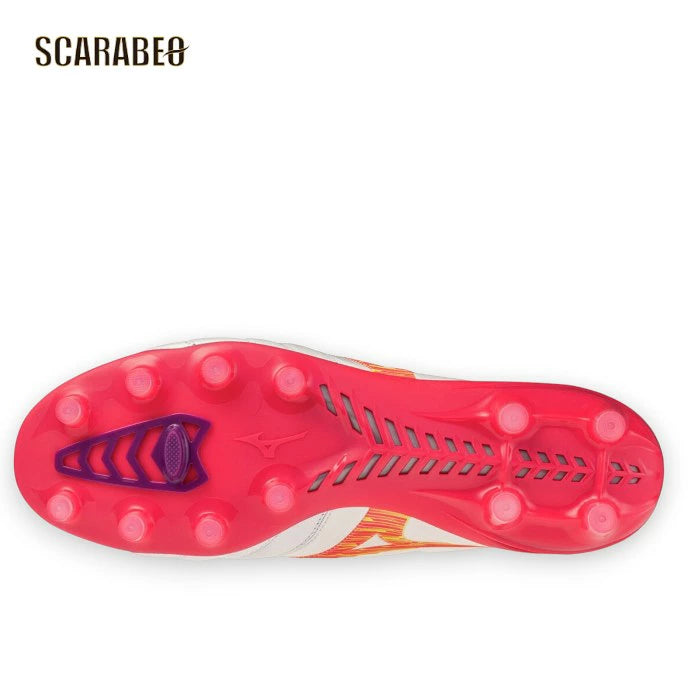 ミズノ モレリアネオIV JAPAN 64 スーパーホワイトパール×ピンク サッカースパイク 固定式 天然皮革 日本製 BLAZING FLAIR PACK トップモデル p1ga263064