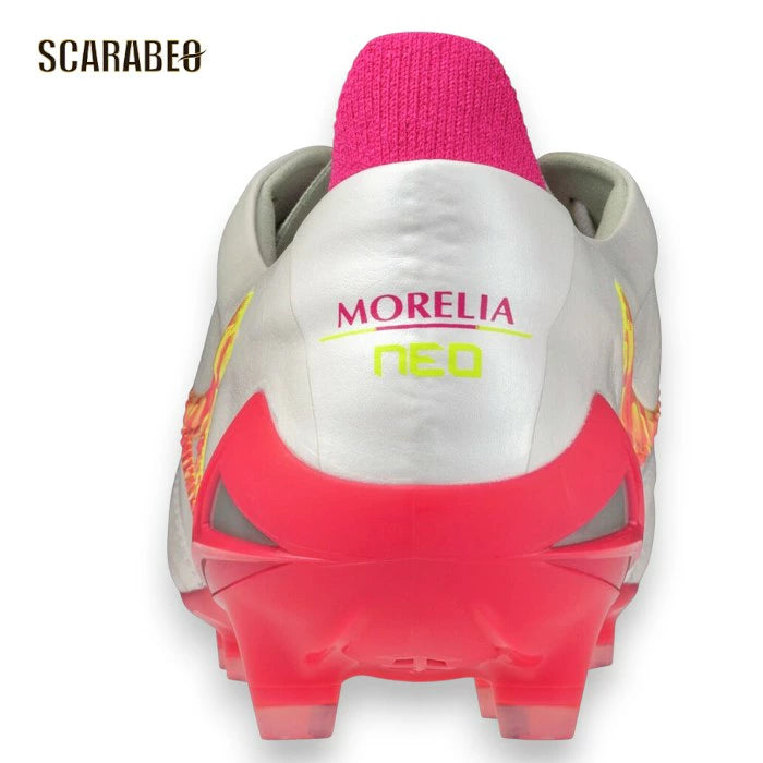 ミズノ モレリアネオIV JAPAN 64 スーパーホワイトパール×ピンク サッカースパイク 固定式 天然皮革 日本製 BLAZING FLAIR PACK トップモデル p1ga263064