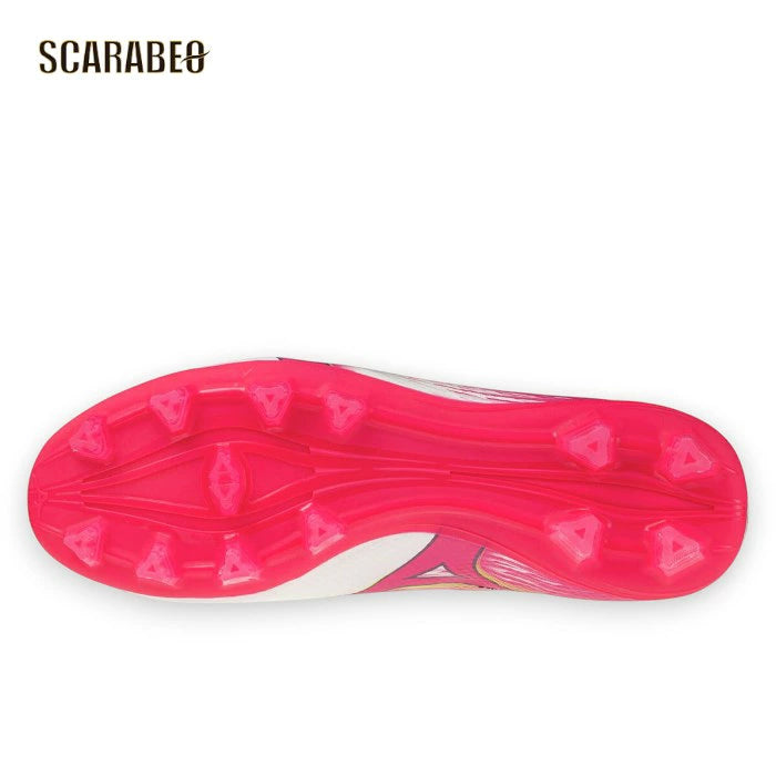 ミズノ アルファIII SELECT 64 ホワイト×ピンク サッカースパイク 固定式 3E ワイド エントリーモデル BLAZING FLAIR PACK p1ga266564