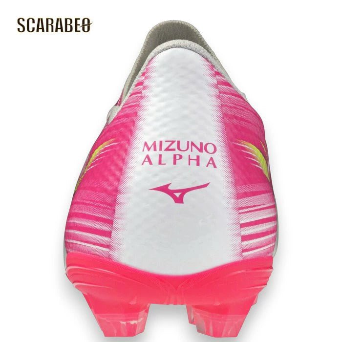 ミズノ アルファIII SELECT 64 ホワイト×ピンク サッカースパイク 固定式 3E ワイド エントリーモデル BLAZING FLAIR PACK p1ga266564