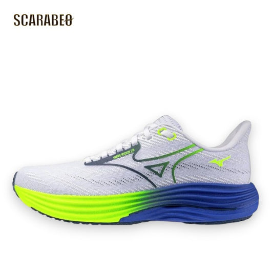 ミズノ ウエーブライダー29 J1GC2503 ホワイト×ブルー×イエロー MIZUNO ランニングシューズ メンズ 2E j1gc250353