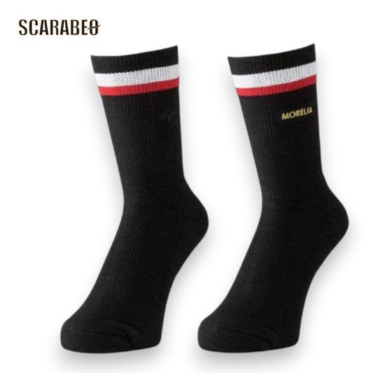 ミズノ モレリア ソックス ブラック 25-27cm ユニセックス MORELIA ミドルソックス サッカー フットボール 靴下 オフザピッチp2mxc5509