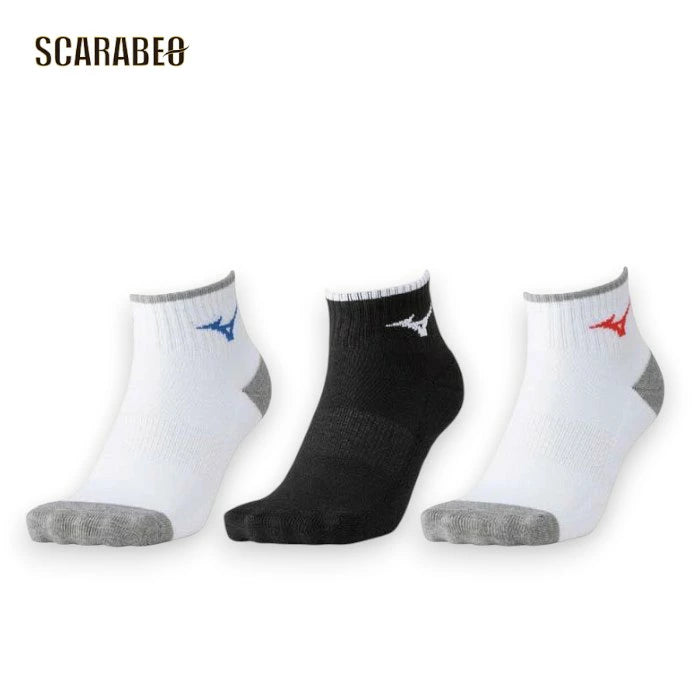 ミズノ ショートソックス 3足組 テニス ソックス メンズ レディース 靴下 スポーツソックス 11cm丈 62jx6z1099