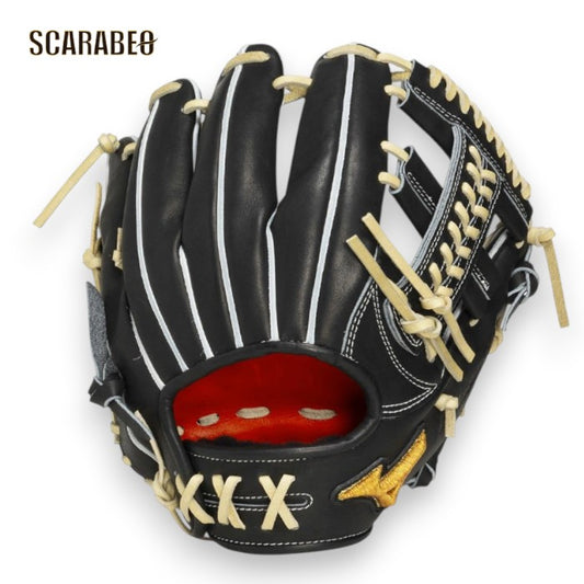 【今だけ特典】アンダーシャツ1枚プレゼント ミズノ MIZUNO 硬式用 ミズノプロ 限定モデル 内野手用 サイズ9 0980 ブラック×ブロンド 1ajgh92813-0980