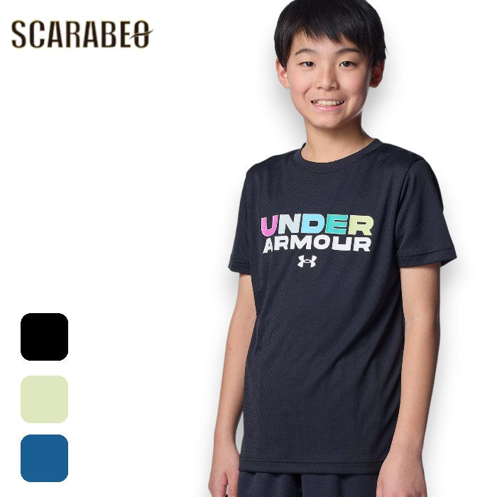 アンダーアーマー キッズ Tシャツ 半袖 UAスピードストライド ロゴTシャツ BOYS ジュニア トレーニングウェア ランニング 吸汗速乾 スポーツTシャツ 6012493