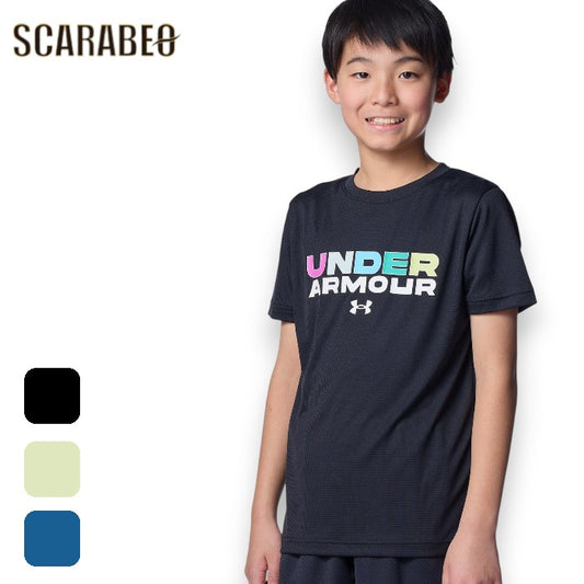 アンダーアーマー キッズ Tシャツ 半袖 UAスピードストライド ロゴTシャツ BOYS ジュニア トレーニングウェア ランニング 吸汗速乾 スポーツTシャツ 6012493