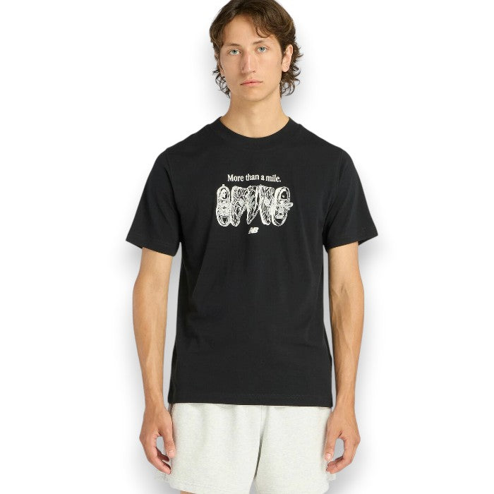 ニューバランス 半袖Tシャツ メンズ コットン ロゴT ライフスタイル カジュアル 綿100％ ブラック スタンダードフィット NB 2026春夏 mt61778s-bk