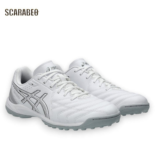 アシックス カルチェット WD 9 TF ワイド トレーニングシューズ ターフ用 asics CALCETTO WD 9 TF メンズ レディース 幅広 3E相当 サッカー トレシュー 土 人工芝 ホワイト ガンメタル 1113a038-103