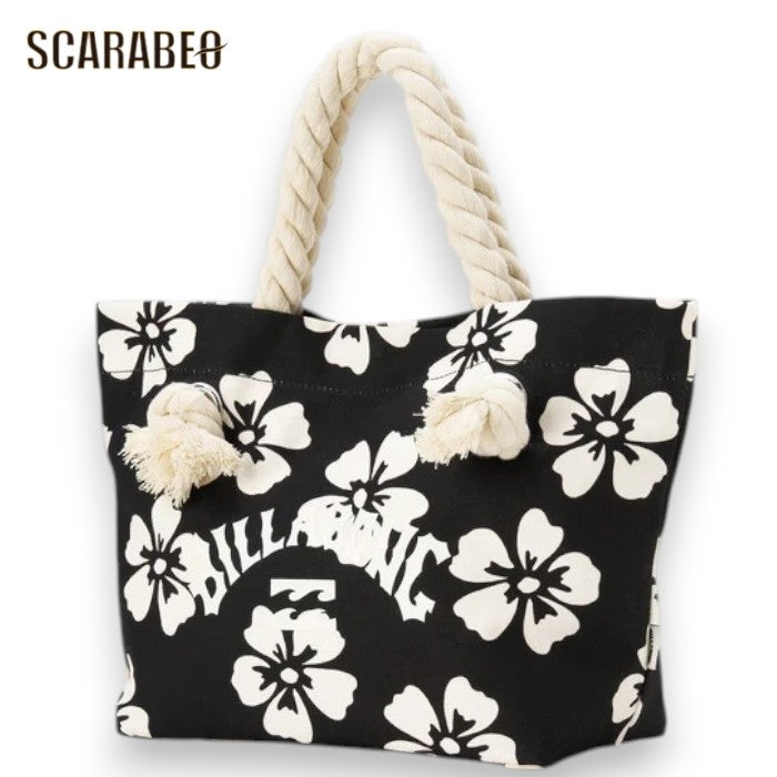 BILLABONG ビラボン レディース ESSENTIAL BEACH BAG トートバッグ ミニトート 総柄 SURF CAPSULE ロープハンドル コットンキャンバス BPB 2026春夏モデル bg013930