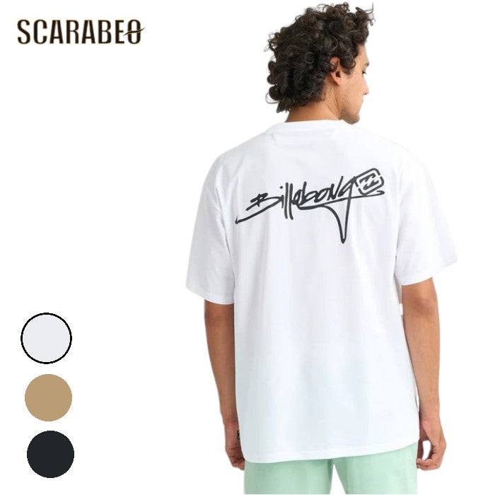 BILLABONG ビラボン メンズ SURF FLEX TEE OVER FIT 半袖Tシャツ 水陸両用 ラッシュT 速乾 UVカット ストレッチ ロゴT BLK KHA WHT 2026春夏モデル bg011859