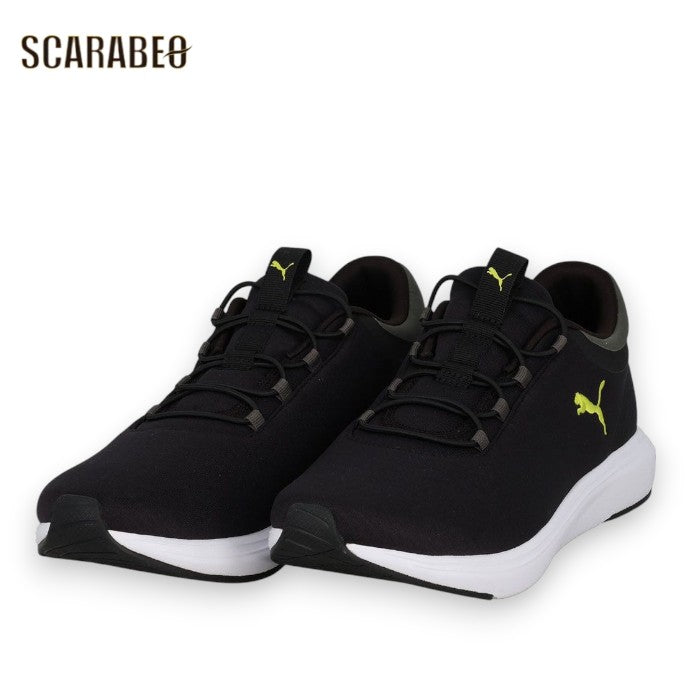 プーマ スニーカー メンズ SF クルーズ 2 SL PUMA SOFTRIDE スリッポン 軽量 ランニングシューズ ウォーキング ジョギング BK LIME 312005-03 312005-03