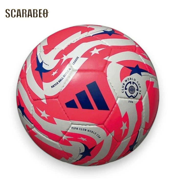 アディダス adidas サッカーボール 4号球 ムンディアル・デ・クルーベス FIFA 25 リーグ ADF414R レッド 小学生用 JFA検定球 手縫い adf414r