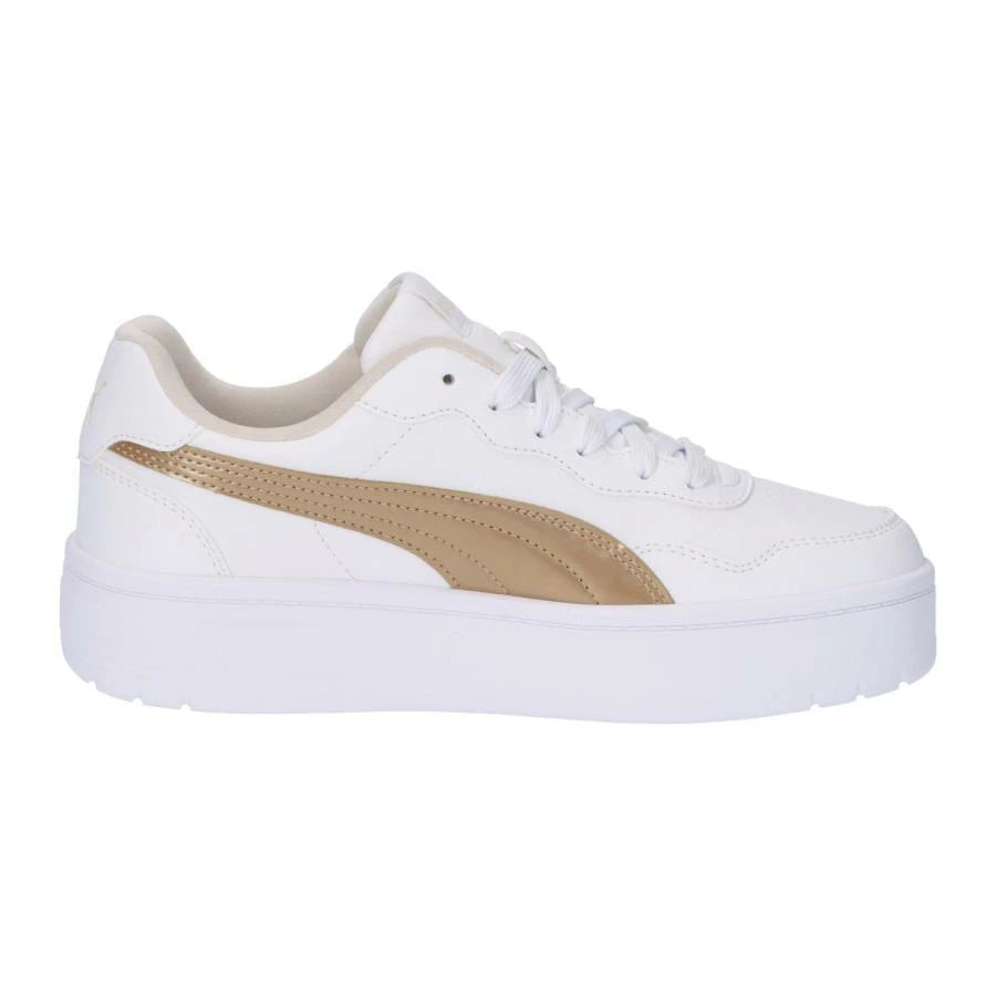 プーマ 厚底スニーカー レディース コートラリースカイメタル 405077-01 ホワイト ゴールド PUMA スニーカー 厚底 シューズ 405077-01