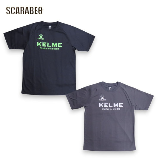 KELME ケルメ プラクティスTシャツ 半袖 メンズ レディース サッカー フットサル トレーニングウェア 吸汗速乾 ブラック グレー kz2510s