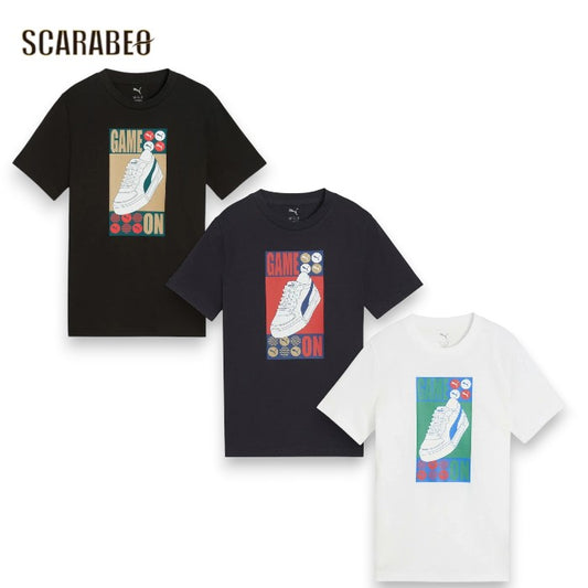 PUMA プーマ GRAPHIC スニーカー Tシャツ ジュニア  キッズ ボーイズ 半袖 Tシャツ 綿100 カジュアル スポーツウェア 120-160cm 2026SS 694217