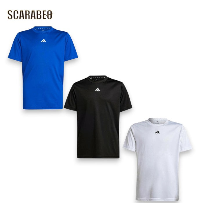 adidas アディダス ジュニア 半袖Tシャツ トレイン エッセンシャルズ ロゴ JTH37 キッズ トレーニングウェア AEROREADY 吸汗速乾 メッシュ 140-160cm jth37