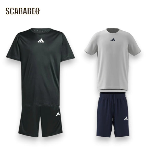 adidas アディダス ジュニア 半袖Tシャツ ショーツ 上下セット KQH01 キッズ セットアップ CLIMACOOL 吸汗速乾 スリーストライプス トレーニングウェア kqh01